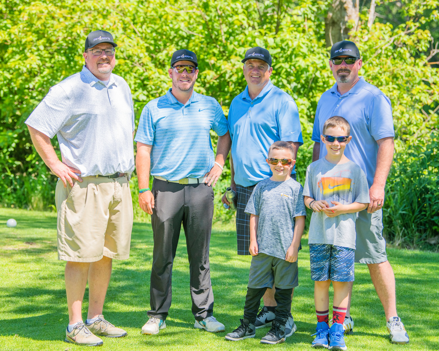 The Par4Sports team poses for a photo during a charity golf tournament at Riverside Golf Course in Chehalis on Friday.